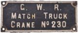 Sale 282, Lot 58, GWR Match Truck, Crane 230