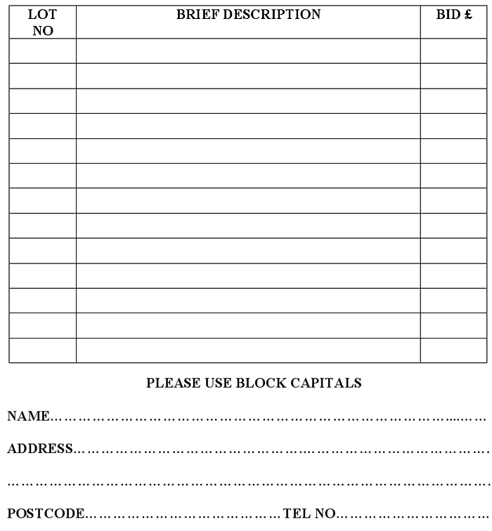 Commission Bid Form