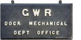 Sale 280, Lot 72, GWR, Dock Mechanical Dept
