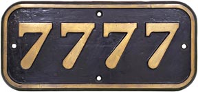 Locomotive Cabside Numberplate, 7777 (GWR)