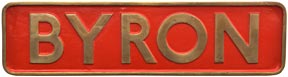 Locomotive Nameplate, BYRON